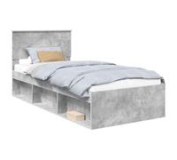vidaXL Estructura de Cama Concreto 90 x 200 cm Madera de ingeniería, Dormitorio Moderno, Diseño Rectangular con Materiales Duraderos para una Decoración del Hogar Estilosa y Funcional, para Cualquier