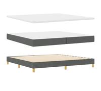 vidaXL Estructura de Cama Contemporánea con Botones en Gris Oscuro 200 x cm Ideal para Dormitorios Principales y de Huéspedes Diseño Duradero de Madera y Tela Superficie de Sueño Cómoda Montaje Fácil
