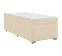 vidaXL Estructura de Cama Crema 90 x 190 cm Tela, Juego de Dormitorio Moderno, Marco de Espuma Elegante, Descanso cómodo, Ropa de Cama Funcional