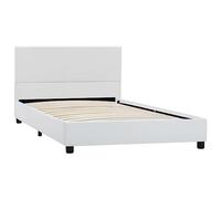 vidaXL Estructura de Cama Cuero Sintético Somier Hogar Casa Accesorios Decoración Dormitorio Robusta Duradera Cómoda Elegante Moderna Blanco 100x200cm