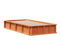 vidaXL Estructura de Cama de, 100 x 200 cm, Color marrón Cera. Hecha de Madera de Pino sólida, con Almacenamiento elevable. Diseño Moderno Que soporta colchones sin Base. Ideal para el Dormitorio y f
