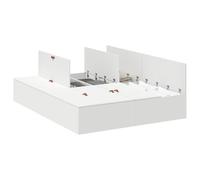 vidaXL Estructura de Cama Cajones Incorporados Acabado Blanco MDF Adecuada para Tamaño de Colchón 140 X 200 cm Funciones Amplias Muebles Ideales para Dormitorio Soporta hasta 300 kg Adulto Compact
