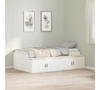 vidaXL Estructura de Cama de Almacenamiento Blanca 90X190 cm | Madera Buena Diseño Moderno Dos Cajones Adecuada para Colchón de 90 X 190. Muebles de Dormitorio compactos