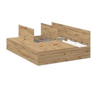 vidaXL Estructura de Cama de Almacenamiento en Roble Artisan 135x190 cm