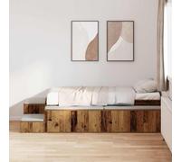 vidaXL Estructura de Cama de Almacenamiento Madera Vieja 100X200 cm con 6 Cajones Madera Engineered Duradera Uso Interior Muebles Estilosos Solución de Diseño Que Ahorra Espacio Elegante Funcional
