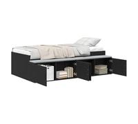 vidaXL Estructura de Cama de Almacenamiento Roble Negro 100X200 cm | Estilo Moderno de Madera de Calidad con Gran Compartimento Adecuado para Colchones de 100 X 200.