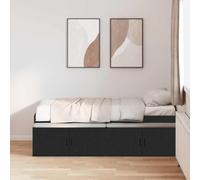 vidaXL Estructura de Cama de Almacenamiento Roble Negro 100X200 cm | Estilo Moderno de Madera de Calidad con Gran Compartimento Adecuado para Colchones de 100 X 200.
