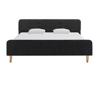 vidaXL Estructura de Cama de Arpillera Somier Mobiliario Casa Clásica Práctica Cómoda Moderna Robusta y Duradera Sin Colchón Gris Oscura 140x200cm