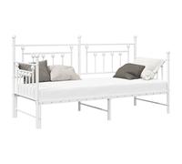 vidaXL Estructura de Cama de Metal Blanca Moderna con Litera | Diseño Convertible Construcción de Acero Duradero Dormitorios y Habitaciones de Invitados Se Adapta a Colchón de Tamaño In