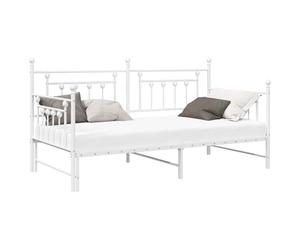 vidaXL Estructura de Cama de día 90 x 190 cm Acero | Viene con un trundle para mayor comodidad, Hecho de metal duradero, así que aguanta lo que le echen,