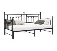 vidaXL Estructura de Cama Nido Negra 90x200 cm de Acero