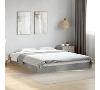VidaXL Estructura de Cama de Madera de Ingeniería Gris Hormigón 160x200 cm - Mueble de Dormitorio, Cama Doble, Somier de Palets