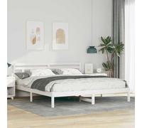 vidaXL Estructura de Cama de Madera de Pino Blanca de, 180 x 200 cm. Sólida y Elegante, no Necesitas colchón. Ideal para un Dormitorio Moderno, con su Forma Rectangular y diseño fácil de Limpiar.