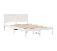 vidaXL Estructura de Cama de Madera de Pino Blanca Madera de Pino Macizo