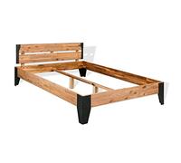 vidaXL Estructura de Cama de Madera Maciza de Acacia Acero 152x203 cm Marco