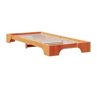 vidaXL Estructura de Cama de Madera Sólida de Pino Marrón Contemporánea | 80 x 200 cm. Diseño Duradero para Adultos. Ideal para el Dormitorio. Estilo Minimalista. Construcción Resistente. Muebles Es
