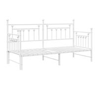 vidaXL Estructura de Cama de Metal Blanca Moderna con Litera | Diseño Convertible Construcción de Acero Duradero Dormitorios y Habitaciones de Invitados Se Adapta a Colchón de Tamaño In