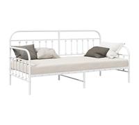 vidaXL Estructura de Cama de Metal Blanca Moderna para Adultos | Montaje Sencillo 107 X 203 cm Duradero Y Estiloso Dormitorios Habitaciones de Invitados Individual Minimalista Compacto