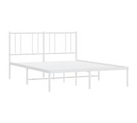 vidaXL Estructura de Cama de Metal con cabecero Blanca 120x190 cm, armazón de Cama, Cama, Estructura de Cama de Metal, Marco de Cama