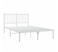 vidaXL Estructura de Cama de Metal con cabecero Blanca 120x200 cm, armazón de Cama, Cama, Estructura de Cama de Metal, Marco de Cama