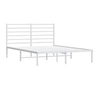 vidaXL Estructura de Cama de Metal con cabecero Blanca 140x190 cm, armazón de Cama, Cama, Estructura de Cama de Metal, Marco de Cama