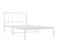 vidaXL Estructura de Cama de Metal con cabecero Blanco 100x190 cm, armazón de Cama, Cama, Muebles de Dormitorio, Marco de Cama, Cama Individual