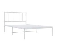 vidaXL Estructura de Cama de Metal con cabecero Blanco 90x190 cm, armazón de Cama, Cama, Muebles de Dormitorio, Marco de Cama, Cama Individual