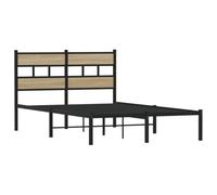 VidaXL Estructura de Cama de Metal Roble Sonoma 120x190 cm Sin Colchón - Armazón y Marco