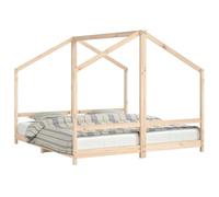 vidaXL Estructura de Cama de Niños, Cama Infantil, Armazón Marco de Listones de Cama, Somier para Dormitorio, Madera Maciza de Pino 2X(90x160) cm