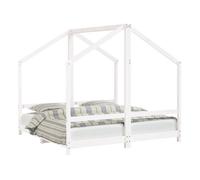 Vidaxl estructura de cama de niños madera de pino blanco 2x(80x160) cm