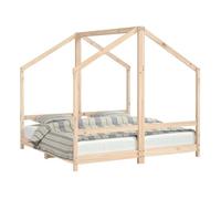 Vidaxl estructura de cama de niños madera maciza de pino 2x(80x160) cm