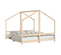 Vidaxl estructura de cama de niños madera maciza de pino 2x(90x200) cm