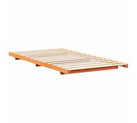 vidaXL Estructura de Cama Baja - Estilo Japonés, Color Marrón Cera, Madera de Pino Maciza, 100x200cm
