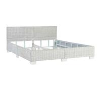 vidaXL Estructura de Cama de Ratán Natural Somier y Mobiliario Hogar Interior Elegante Práctica Moderna Duradera Resistente Robusta Gris 160x200cm