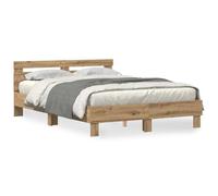 vidaXL Estructura de Cama de Roble Roble Artesanal Madera de Roble Macizo