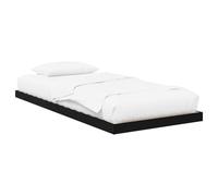 vidaXL Estructura de Cama de Suelo Roble Negro 90 x 200 cm, Cama Moderna, Elegante y Minimalista, Hecha de Madera Resistente, Ideal para Ahorrar Espacio y brindar Soporte