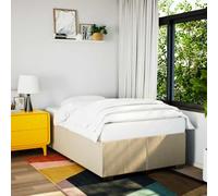 vidaXL Estructura de Cama de Tela Color Crema 120x200 cm, Marco de Cama, somier, Marco de Cama de Plataforma, Marcos de Cama, Muebles de Dormitorio