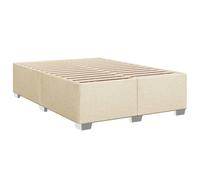 vidaXL Estructura de Cama de Tela Color Crema 140x190 cm, Marco de Cama, somier, Marco de Cama de Plataforma, Marcos de Cama, Muebles de Dormitorio