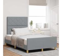 vidaXL Estructura de Cama Gris Claro 120x200 cm en Tela