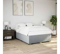 vidaXL Estructura de Cama de Tela Gris Claro 140x190 cm, Marco de Cama, somier, Marco de Cama de Plataforma, Marcos de Cama, Muebles de Dormitorio