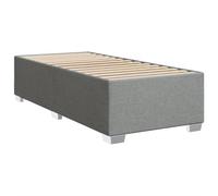 vidaXL Estructura de Cama de Tela Gris Claro 90x200 cm, Marco de Cama, somier, Marco de Cama de Plataforma, Marcos de Cama, Muebles de Dormitorio