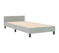 vidaXL Estructura de Cama de Terciopelo Gris Claro 100 x 200cm. Diseño de Bloque de Diamante, Madera Natural, Elegante y Texturizado. Moderno para el Dormitorio. Mobiliario de Dormitorio, solución d