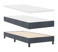vidaXL Cama Box Spring con colchón Terciopelo Gris Oscuro 90x200 cm