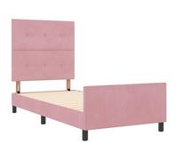 vidaXL Estructura de Cama de Terciopelo Rosa de 80 x 200 cm, con Botones y tapizado en Pino sólido. Diseño Moderno y Elegante, Resistente a olores. Ideal para Muebles de Dormitorio, solución de sueñ