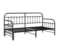 vidaXL Estructura de Cama día Cama Nido Negra 90x200 cm de Acero