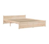 vidaXL Estructura de Cama Doble sin colchón Madera Maciza 135x190 cm