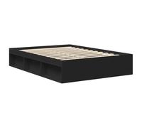 vidaXL Estructura de Cama Doble sin colchón Negro 135x190 cm