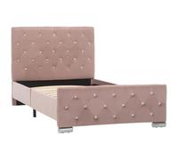 vidaXL Estructura de Cama Doble Somieres Bases Matrimonio Mobiliario Dormitorio Soporte Extensible Muebles Interior Terciopelo Rosa 90x200 cm