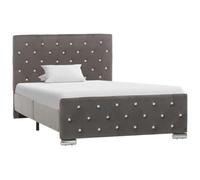 vidaXL Estructura de Cama Dormitorio Base Completa Armazón Adolescente Adulto Listones Soporte Interiores Doble Terciopelo Gris 100x200cm