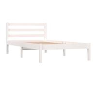 vidaXL Estructura de Cama Dormitorio Habitación Muebles Mobiliario Cuarto Descanso Individual Decoración Madera Maciza de Pino Blanco 90x190 cm